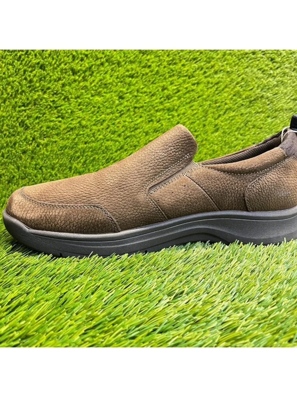 Nunn Bush Mac Mens Size 12 Brown Casual Classic Leather Moc Toe Slip On Shoes